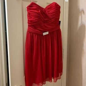 NWT Red Strapless Flowy Dress